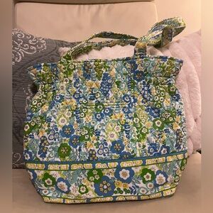 Vera Bradley Blue and Green Floral Tote